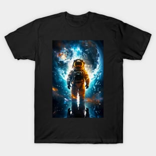 Interstellar Traveler Astronaut Earth Space Art T-Shirt